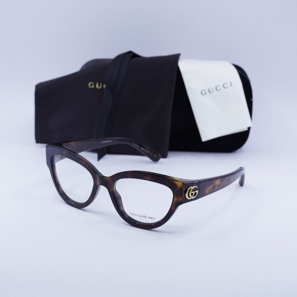 Gucci GG1598O 002 Cat Eye Eyeglasses 51mm - Havana - Picture 8 of 11